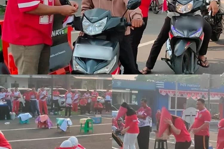 Nyalakan Jiwa Patriot, Satpas Colombo Polrestabes Surabaya Bagikan Merah-Putih Sekaligus Sosialisasi Tertib Jalanan