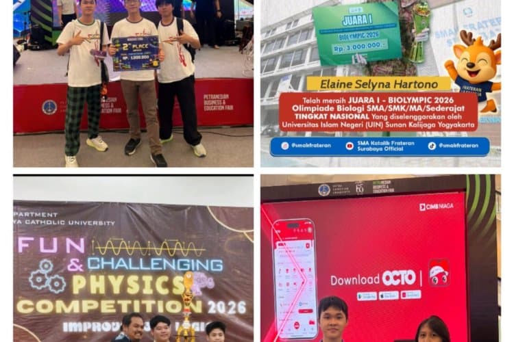 SMAK Frateran Surabaya Borong Empat Prestasi Nasional, Siswa Sukses Ukir Juara di Berbagai Kompetisi