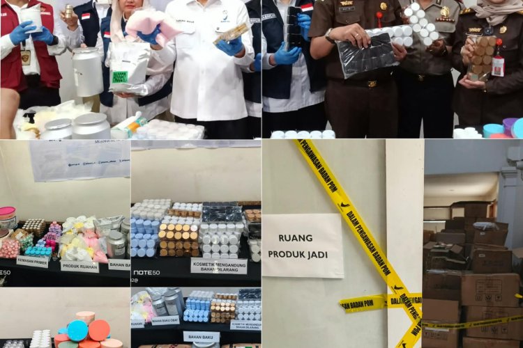 BPOM Bongkar Produksi Kosmetik Ilegal di Mojokerto, Barang Bukti Rp16,1 Miliar!